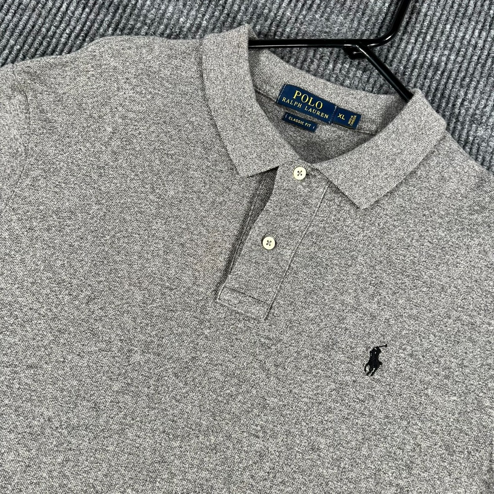 Polo Ralph Lauren Shirt Mens XL Extra Large Gray Short Sleeve Classic Fit